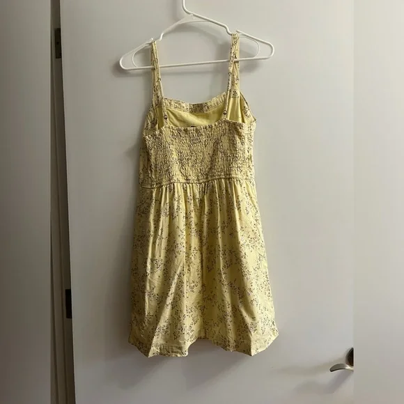 Linen yellow floral dress - Picture 2 of 5
